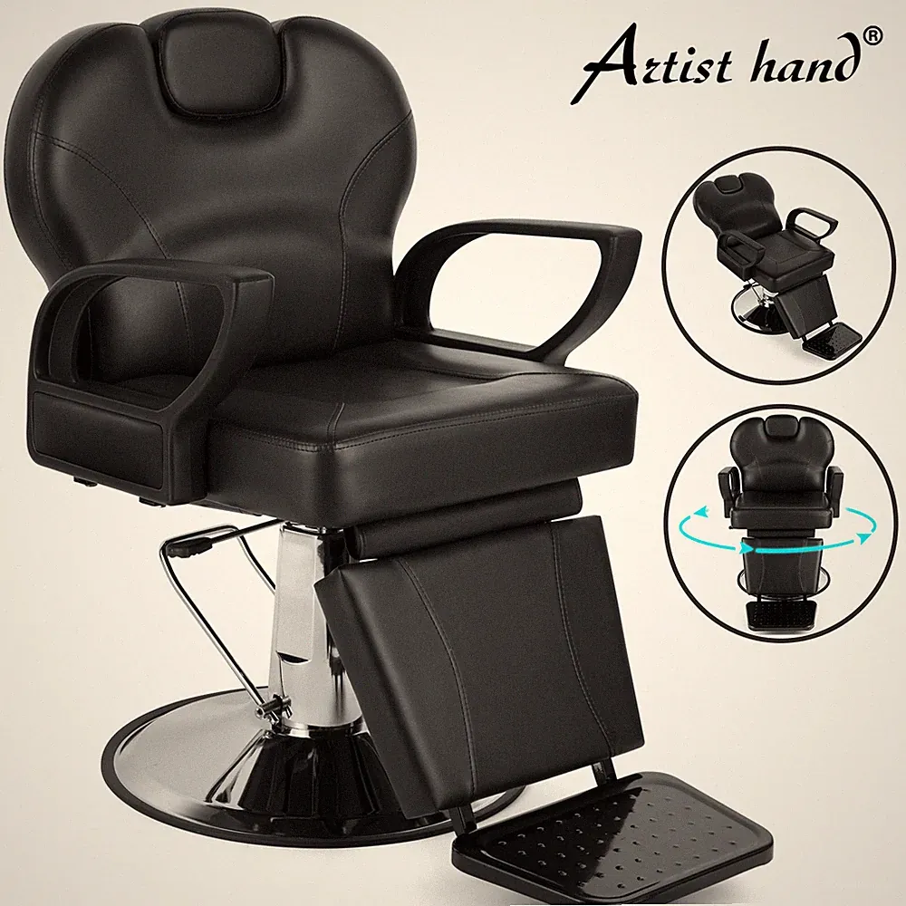 360° Swivel All Purpose Hydraulic Black Recliner Barber Chair Salon Beauty