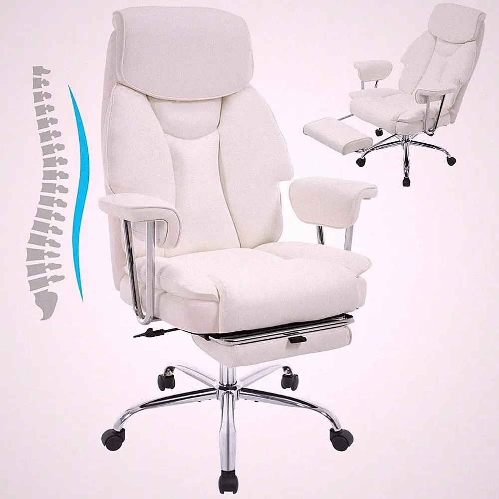 Big and Tall Office Chair 500lbs Wide Seat with 90-130°Reclining and Foot Rest