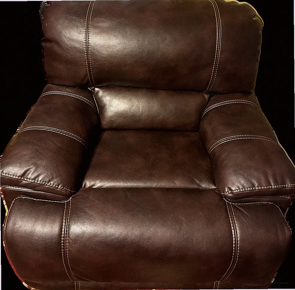brown leather recliner chair, rarely used
