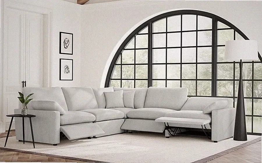 GREY POWER 3 RECLINER RECLINING WALL HUGGER MODULAR SOFA SECTIONAL FURNITURE
