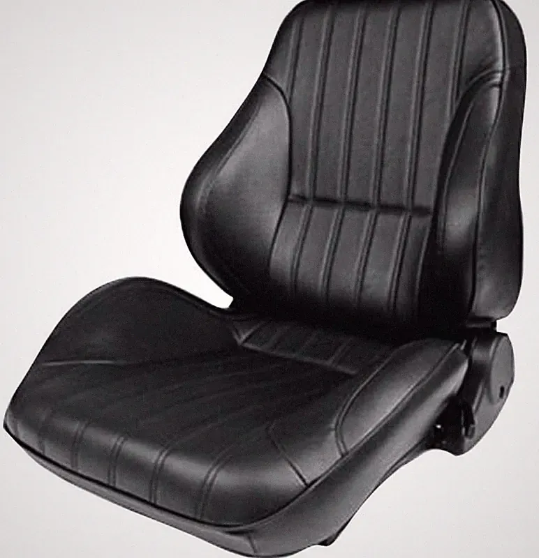 Procar Rally Series Black Vinyl Low Back Recliner Bucket Seat; Left/Driver