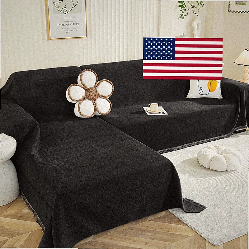 Royhom Sectional Couch Covers 2 Pieces L Shaped Couch Cover Blanket Chenille